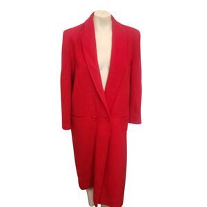 Vintage Fleurette Camel Hair Red Coat Long Wool USA Union Made Women